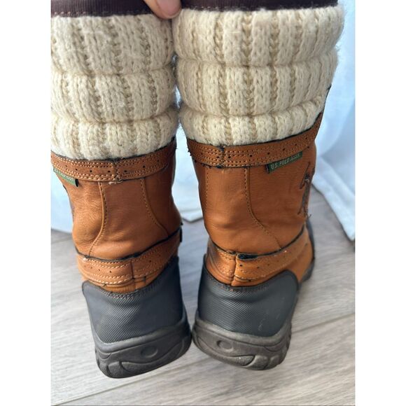 Polo Ralph Lauren Women's Ripple Winter Boots Size 8 brown w knitted top winter - Picture 3 of 6
